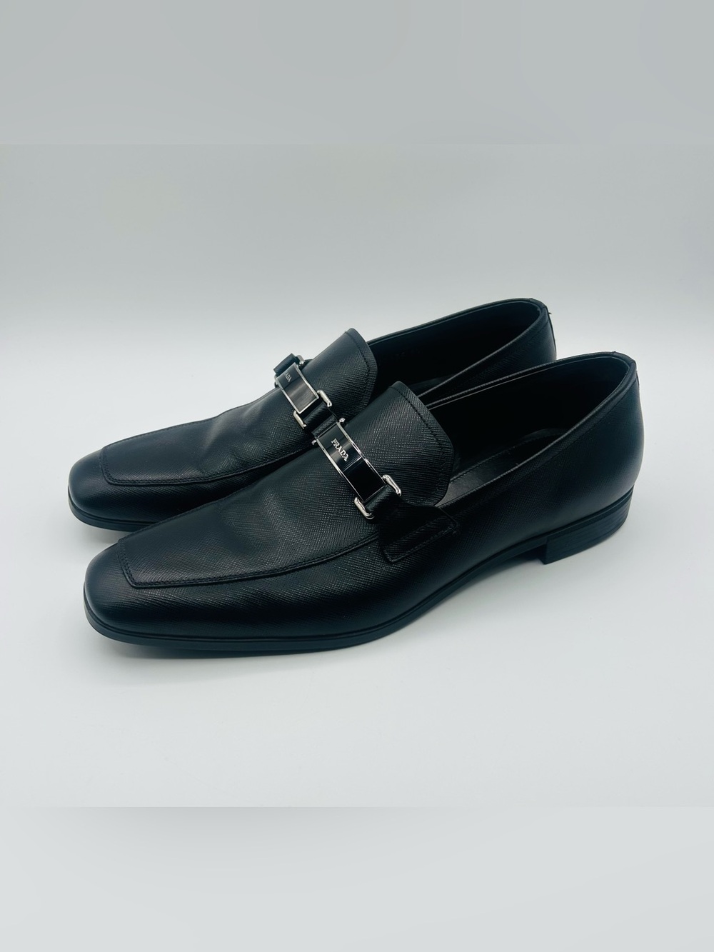 PRADA Saffiano Logo Loafers Shoes in Black Men's 9.5, #2DC135